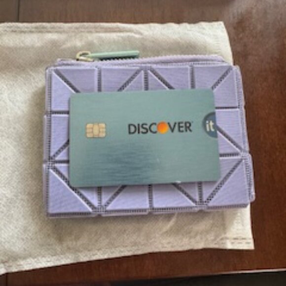 Issey Miyake Purple Geometric Cassette Wallet/Coin purse with chain - Picture 5 of 5